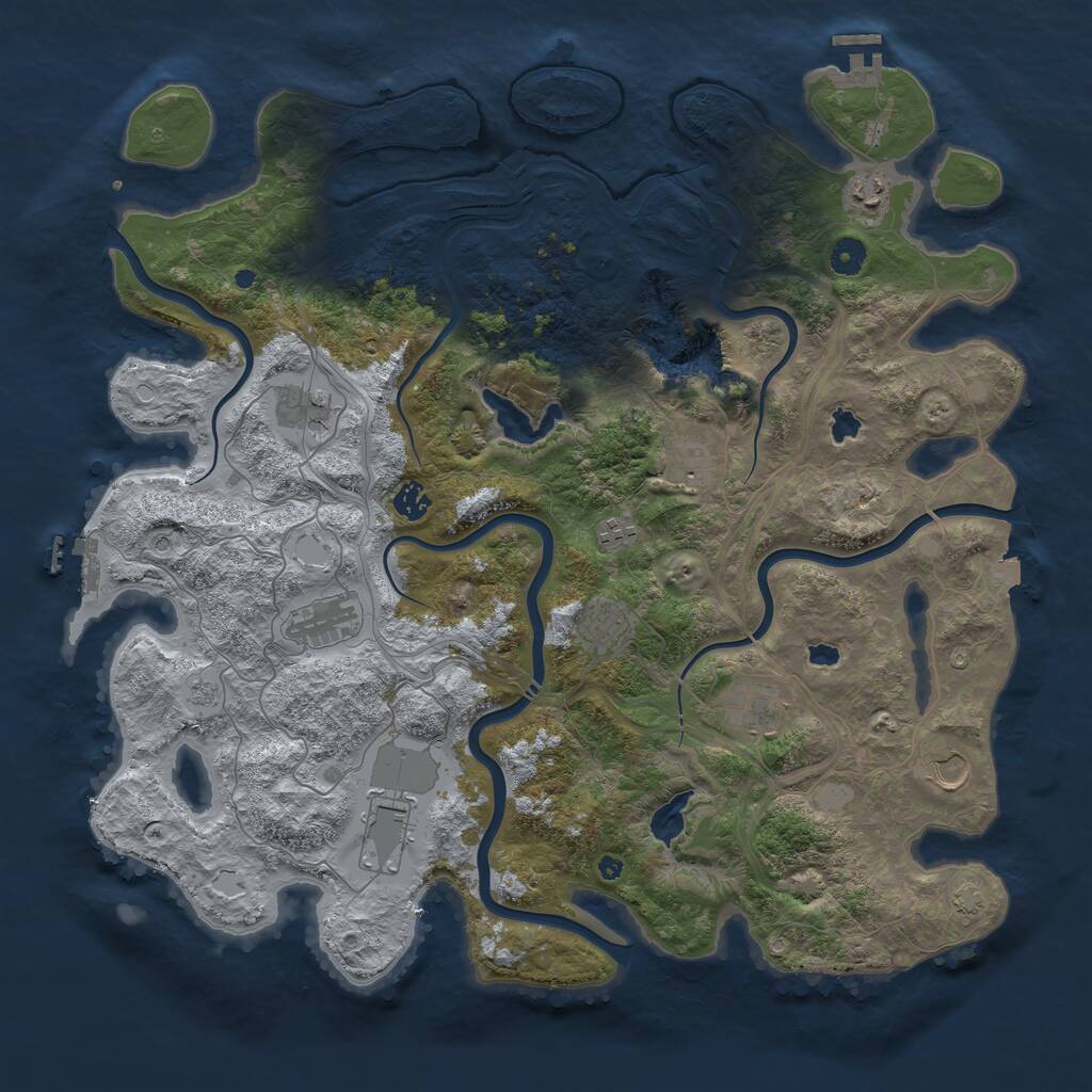 Rust Map: Procedural Map, Size: 4500, Seed: 97760237, 16 Monuments