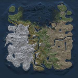Thumbnail Rust Map: Procedural Map, Size: 4500, Seed: 97760237, 16 Monuments