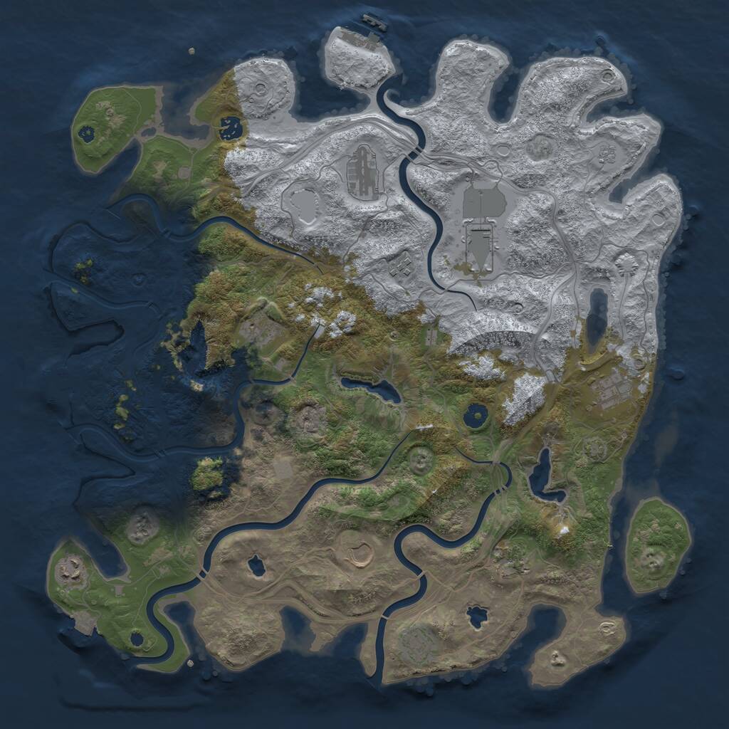 Rust Map: Procedural Map, Size: 4500, Seed: 206131563, 16 Monuments