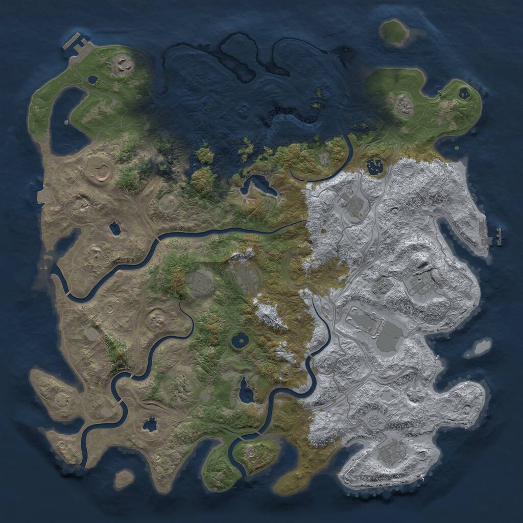 Rust Map: Procedural Map, Size: 4800, Seed: 797251899, 17 Monuments