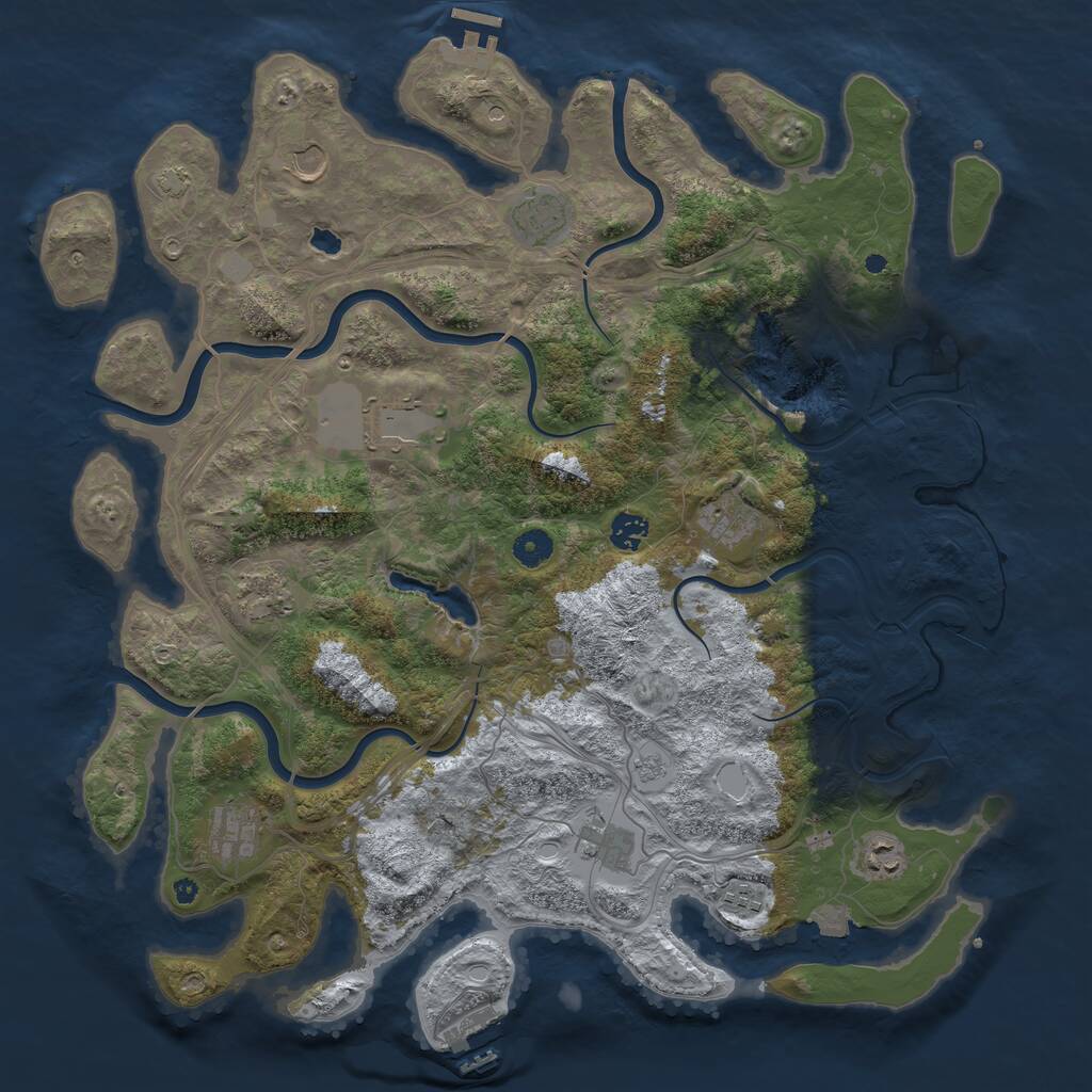 Rust Map: Procedural Map, Size: 4352, Seed: 26307, 16 Monuments