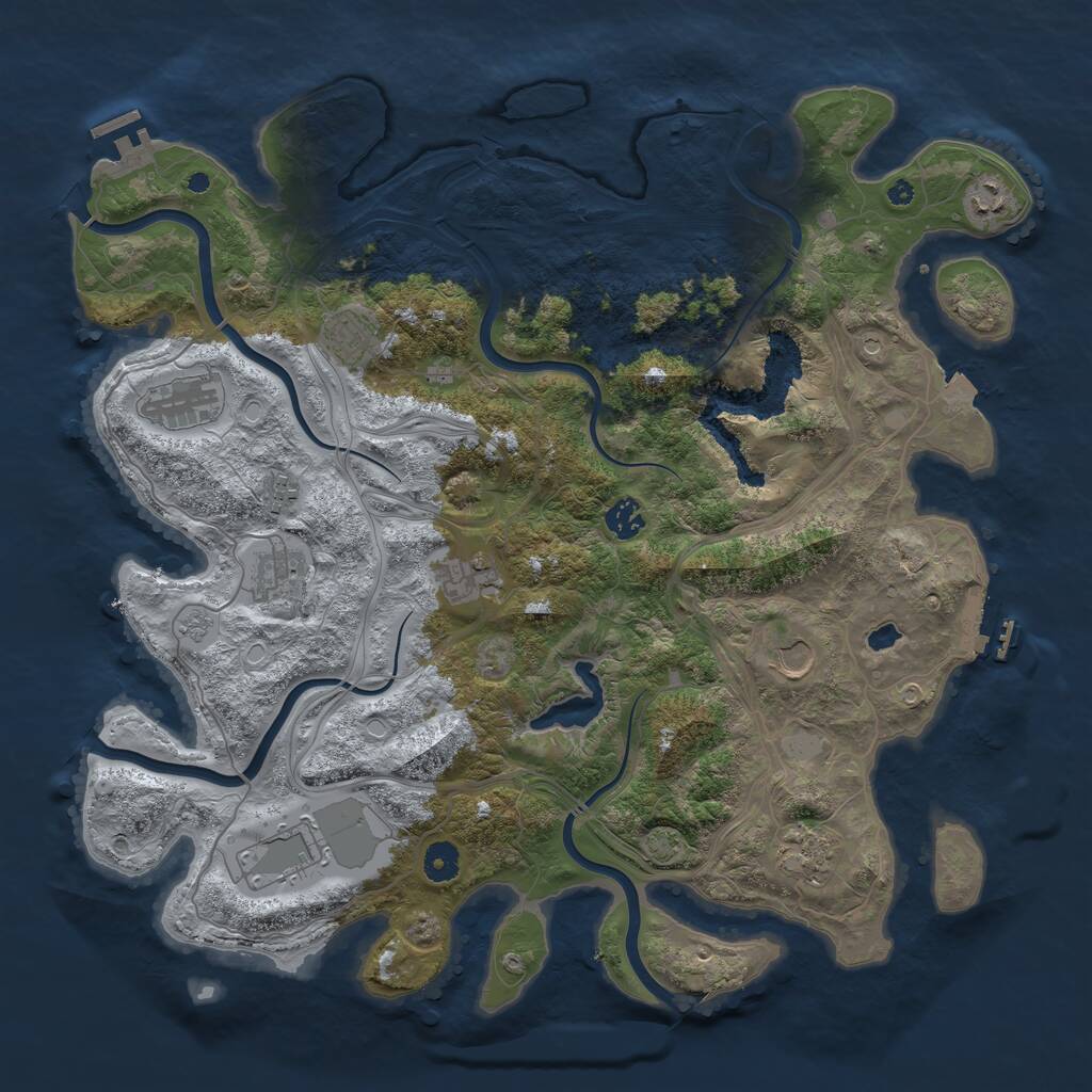 Rust Map: Procedural Map, Size: 4250, Seed: 6112025, 16 Monuments