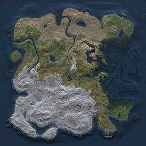 Thumbnail Rust Map: Procedural Map, Size: 4000, Seed: 641108002, 15 Monuments