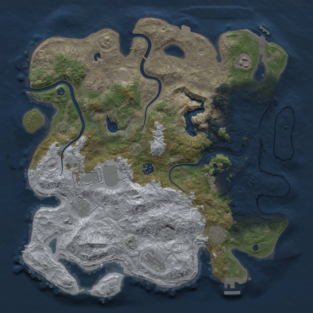 Rust Map: Procedural Map, Size: 4000, Seed: 641108002, 15 Monuments