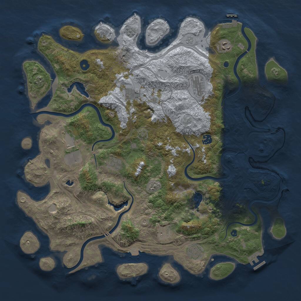 Rust Map: Procedural Map, Size: 4500, Seed: 927226083, 15 Monuments