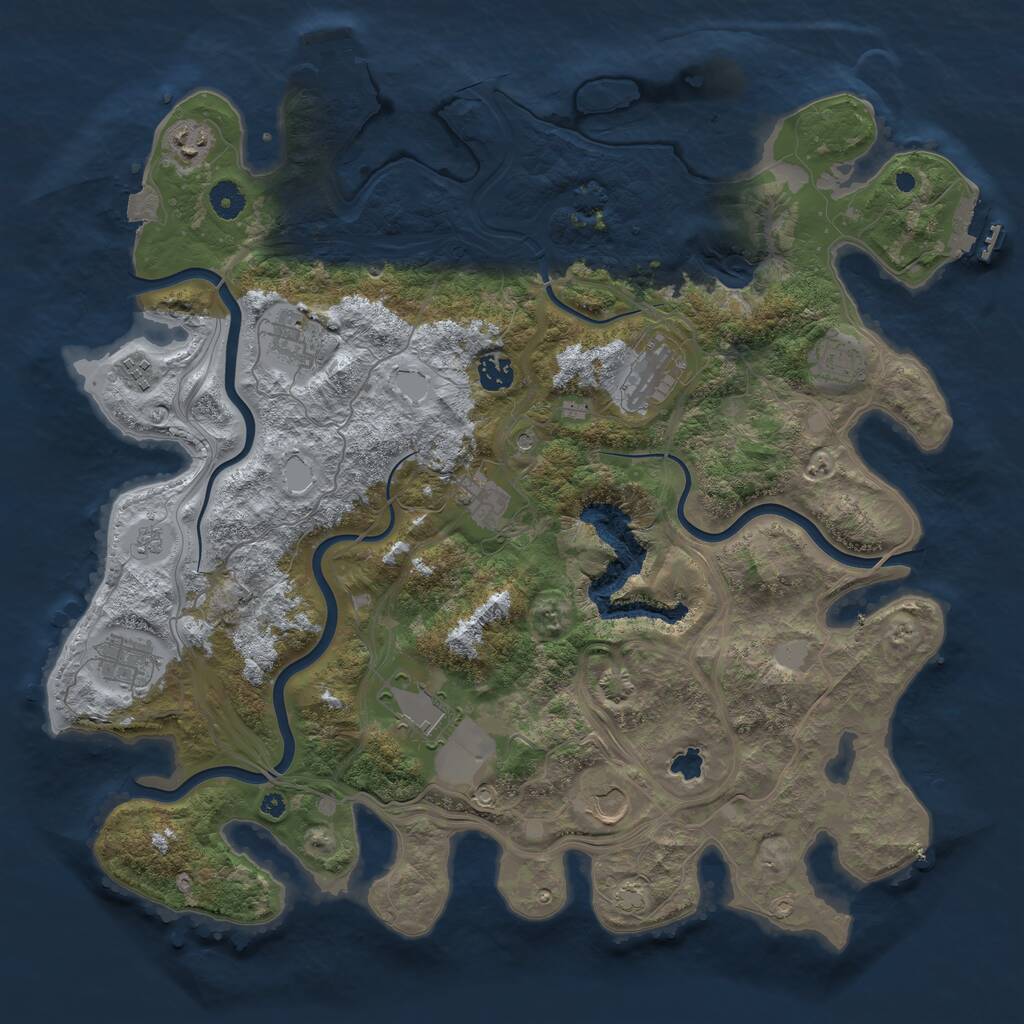 Rust Map: Procedural Map, Size: 4250, Seed: 1444476247, 16 Monuments