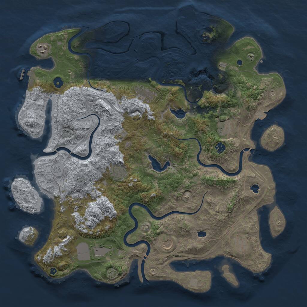 Rust Map: Procedural Map, Size: 4500, Seed: 97335556, 16 Monuments