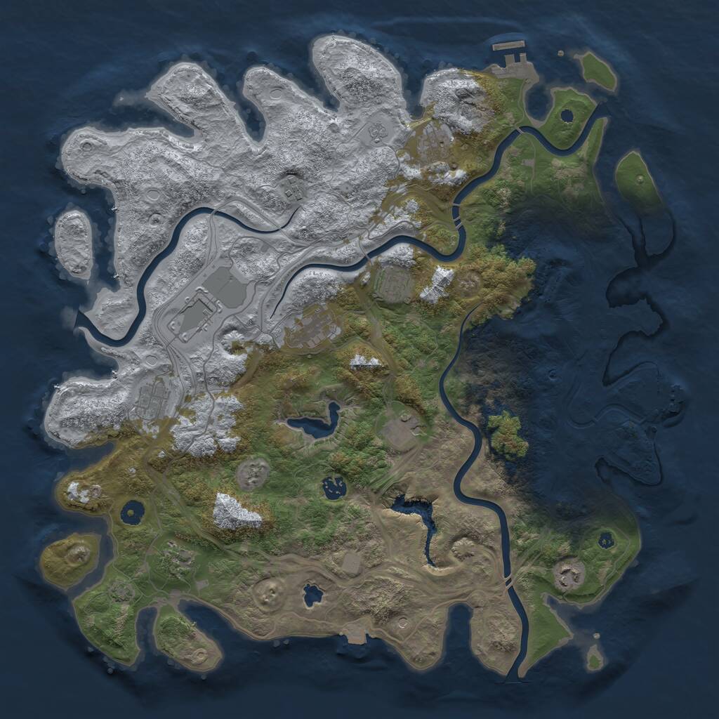 Rust Map: Procedural Map, Size: 4500, Seed: 917436296, 16 Monuments