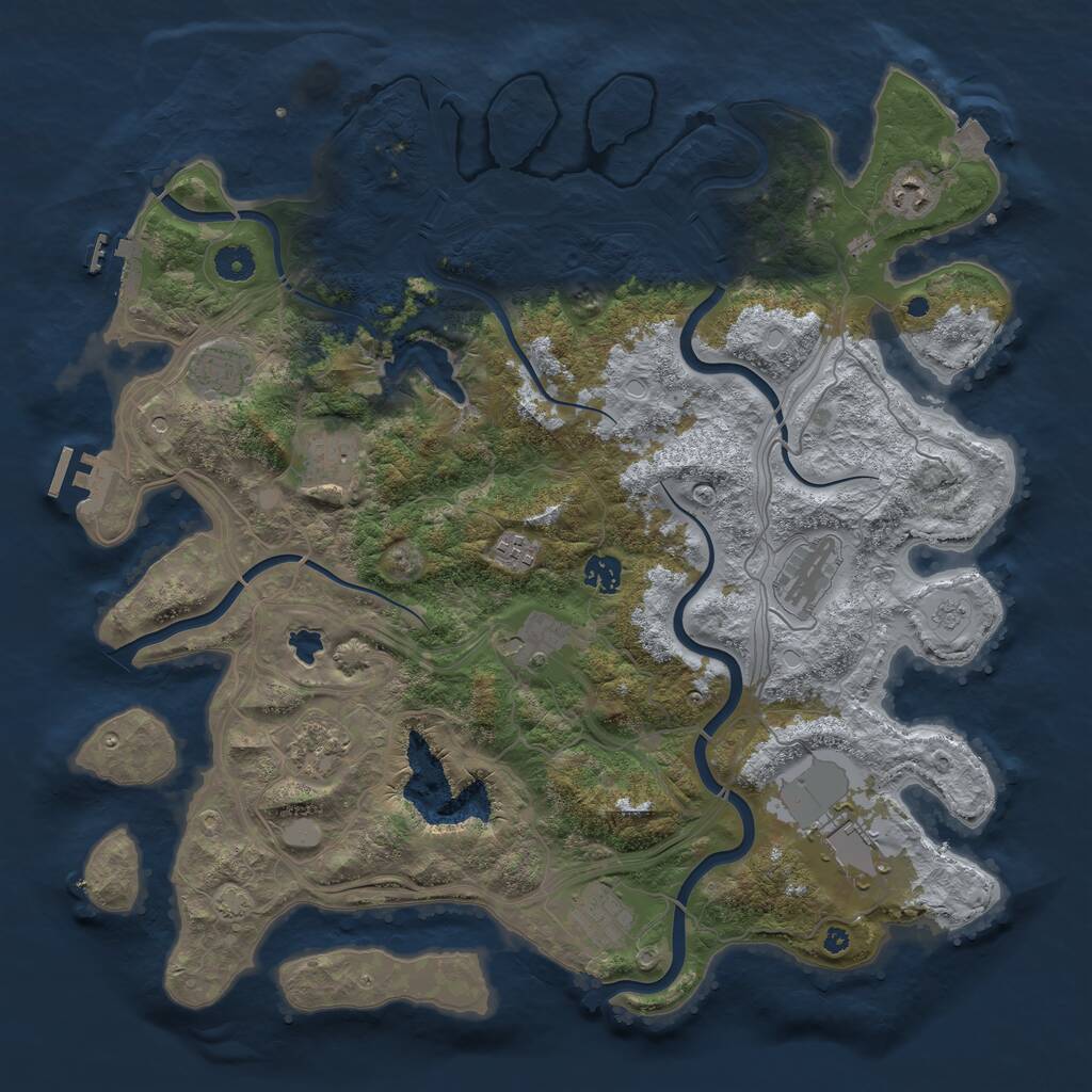 Rust Map: Procedural Map, Size: 4250, Seed: 1002382439, 16 Monuments