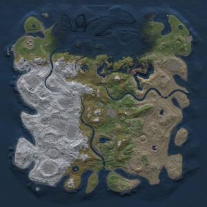 Thumbnail Rust Map: Procedural Map, Size: 4500, Seed: 6112025, 17 Monuments