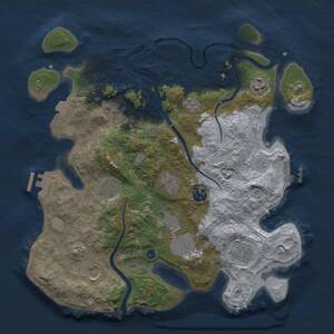 Thumbnail Rust Map: Procedural Map, Size: 3500, Seed: 1762488004, 15 Monuments