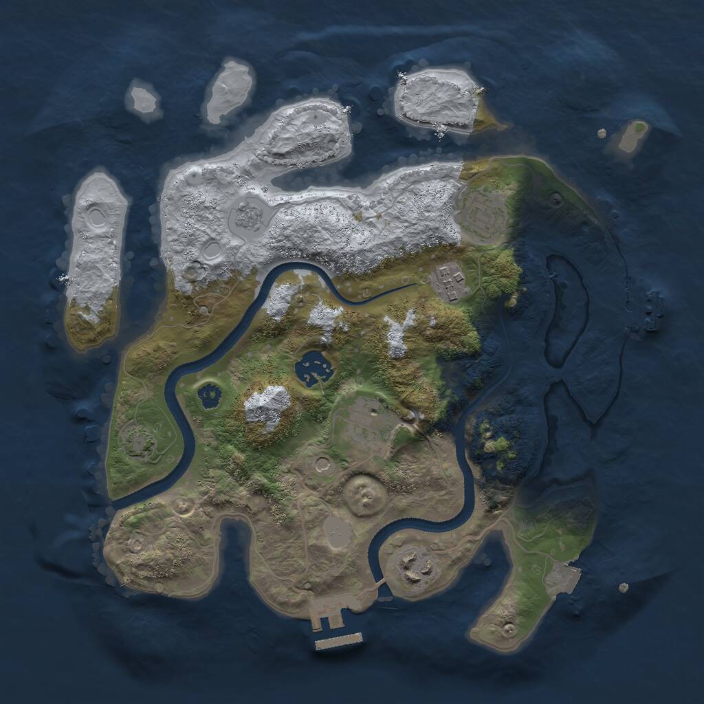 Rust Map: Procedural Map, Size: 3000, Seed: 6479, 11 Monuments