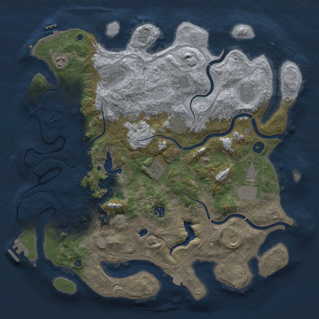 Rust Map: Procedural Map, Size: 4250, Seed: 1455946340, 16 Monuments