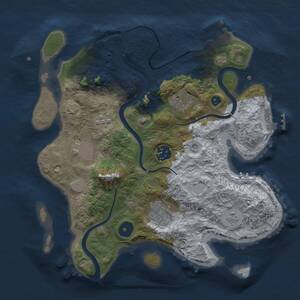 Thumbnail Rust Map: Procedural Map, Size: 3000, Seed: 593192417, 11 Monuments