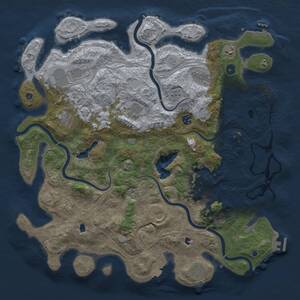 Thumbnail Rust Map: Procedural Map, Size: 4500, Seed: 256781307, 16 Monuments