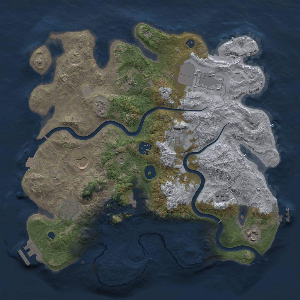 Rust Map: Procedural Map, Size: 3500, Seed: 1412435191, 15 Monuments
