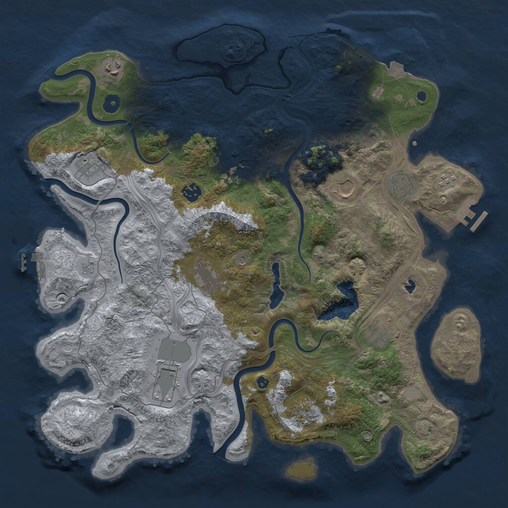 Rust Map: Procedural Map, Size: 4250, Seed: 583442426, 17 Monuments
