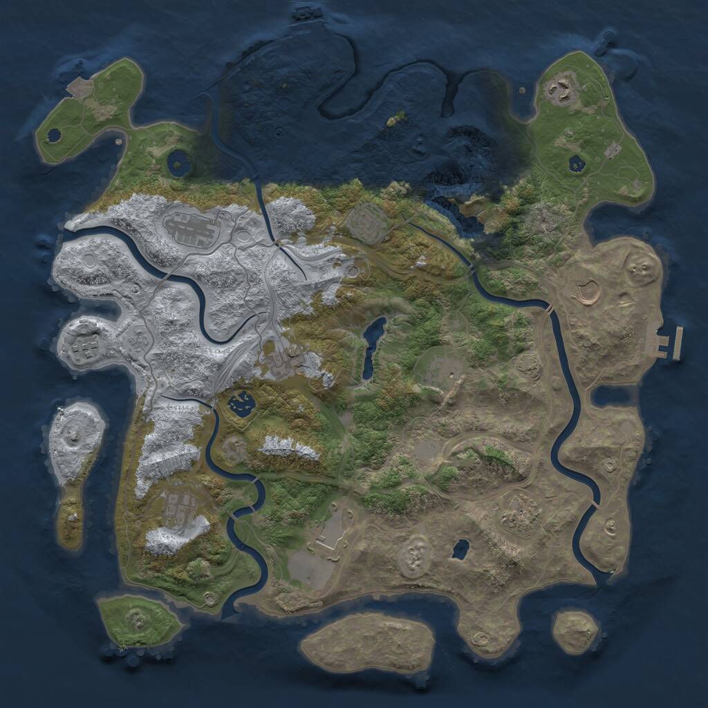 Rust Map: Procedural Map, Size: 4250, Seed: 1680223350, 17 Monuments