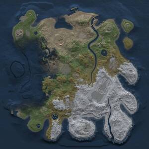 Thumbnail Rust Map: Procedural Map, Size: 3500, Seed: 45206639, 14 Monuments