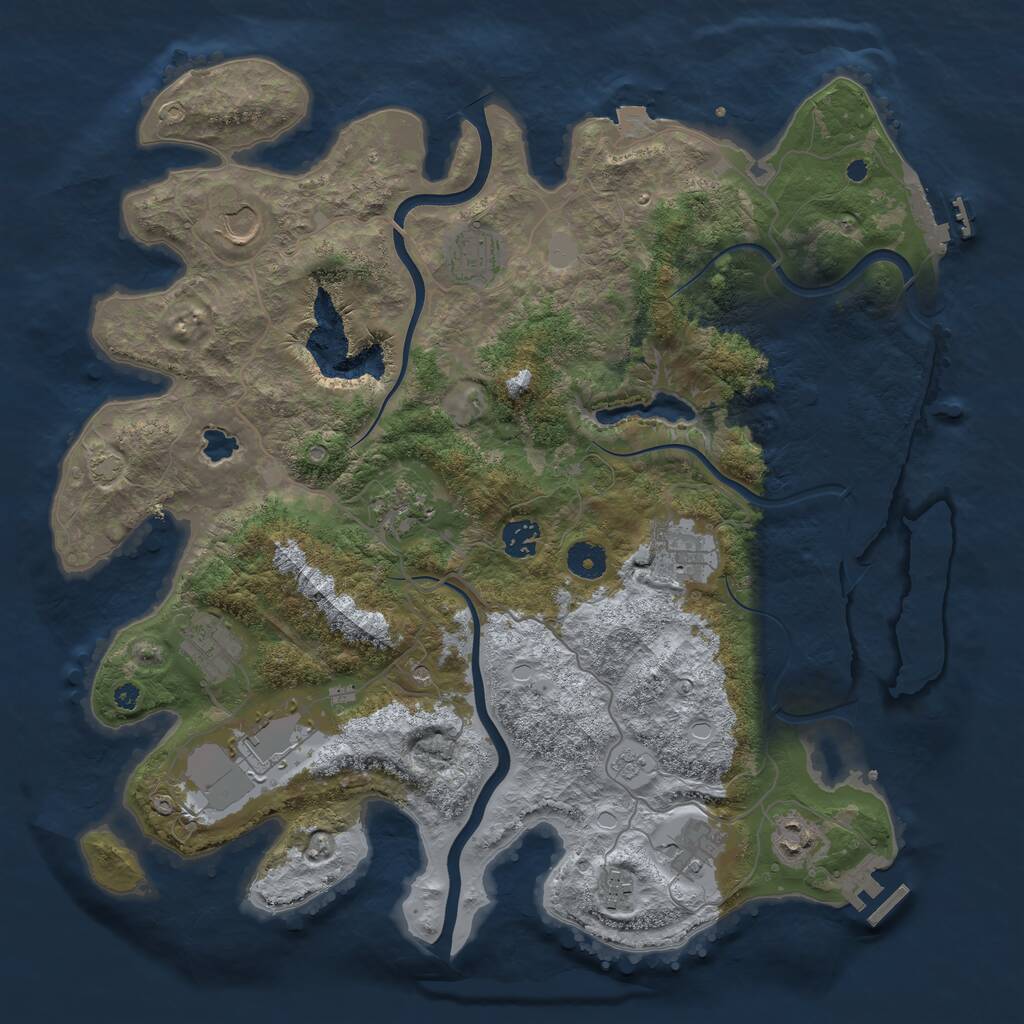 Rust Map: Procedural Map, Size: 4000, Seed: 957564947, 16 Monuments