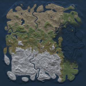Thumbnail Rust Map: Procedural Map, Size: 6000, Seed: 4246776, 17 Monuments