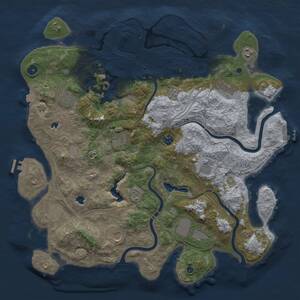 Thumbnail Rust Map: Procedural Map, Size: 4500, Seed: 970906046, 16 Monuments
