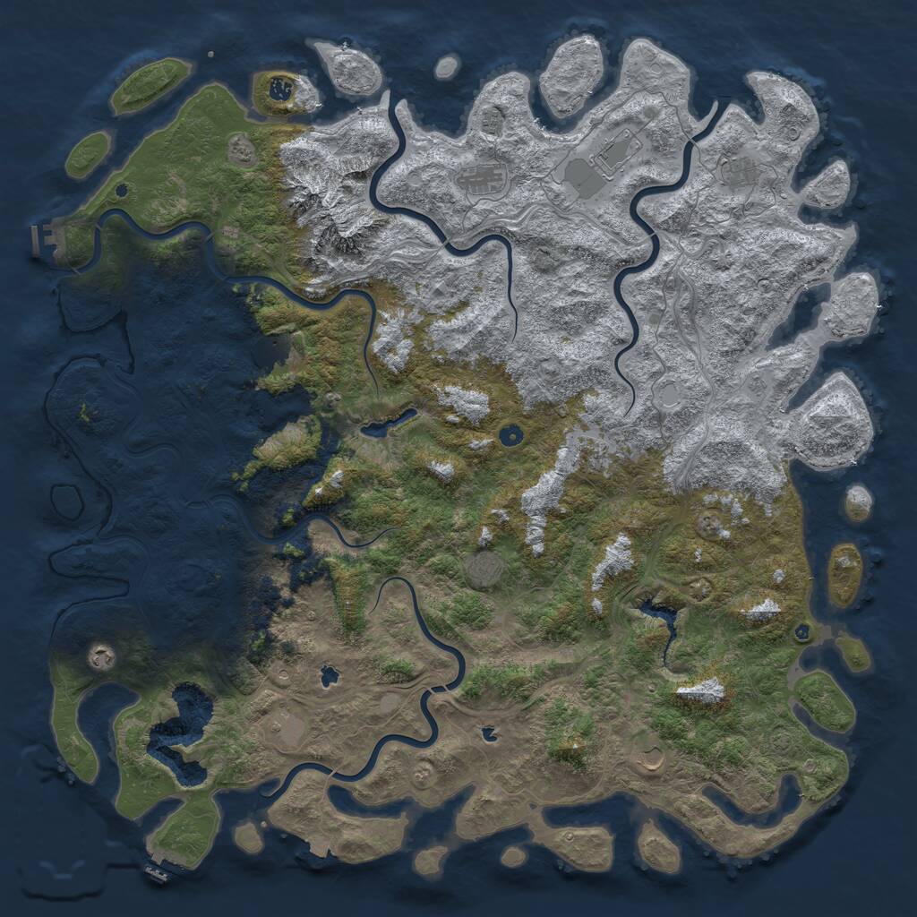 Rust Map: Procedural Map, Size: 6000, Seed: 17624, 17 Monuments