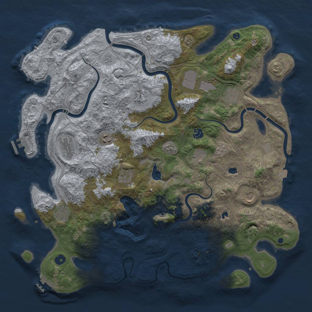 Rust Map: Procedural Map, Size: 4500, Seed: 168684733, 17 Monuments