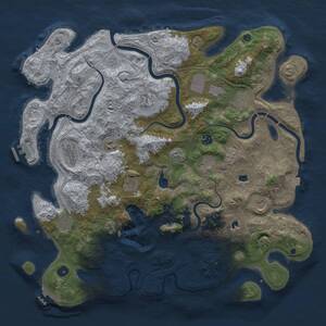 Thumbnail Rust Map: Procedural Map, Size: 4500, Seed: 168684733, 17 Monuments