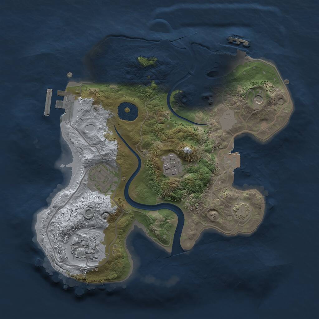 Rust Map: Procedural Map, Size: 2400, Seed: 1000, 8 Monuments