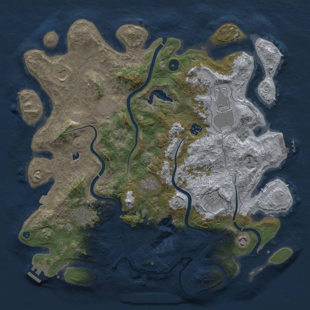 Rust Map: Procedural Map, Size: 4200, Seed: 7547, 16 Monuments