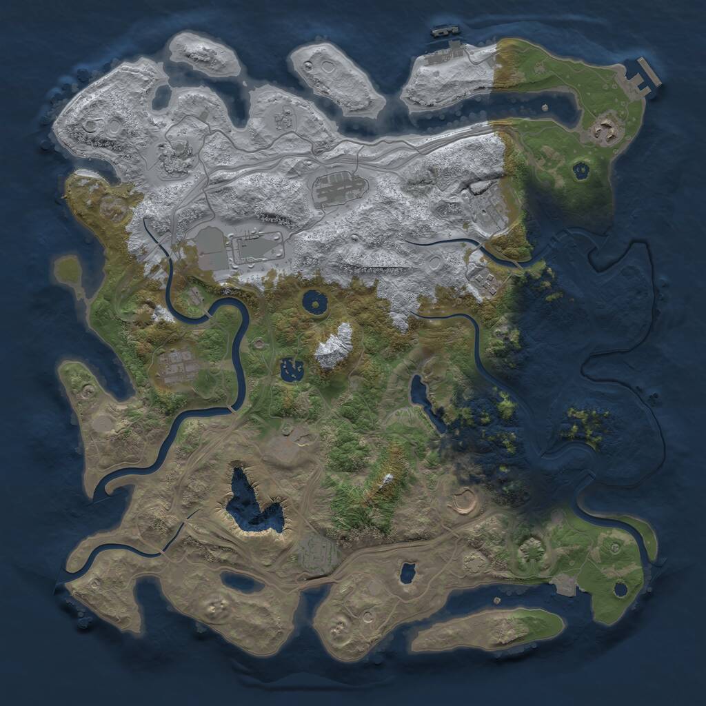 Rust Map: Procedural Map, Size: 4250, Seed: 68482162, 17 Monuments