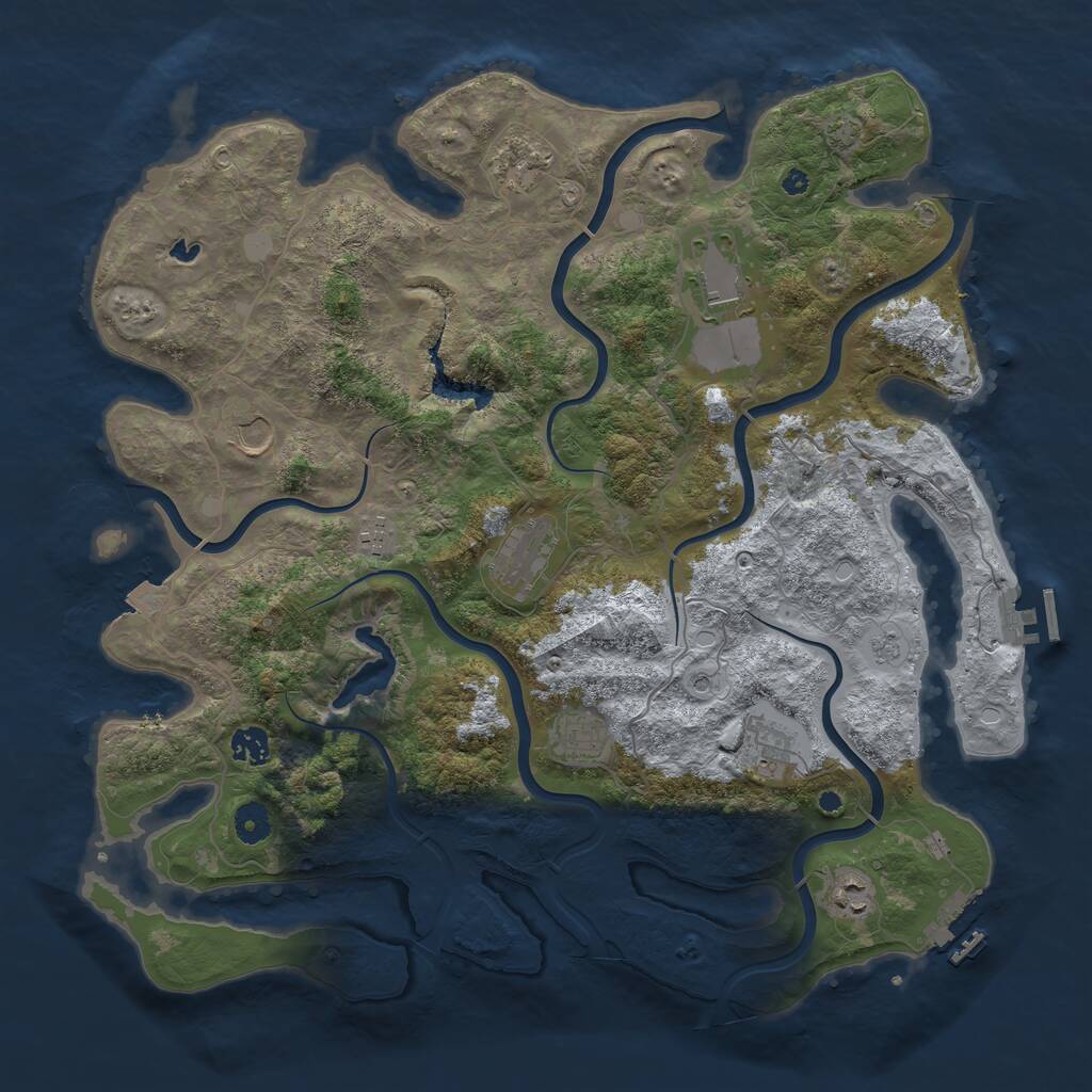 Rust Map: Procedural Map, Size: 4200, Seed: 418510843, 15 Monuments