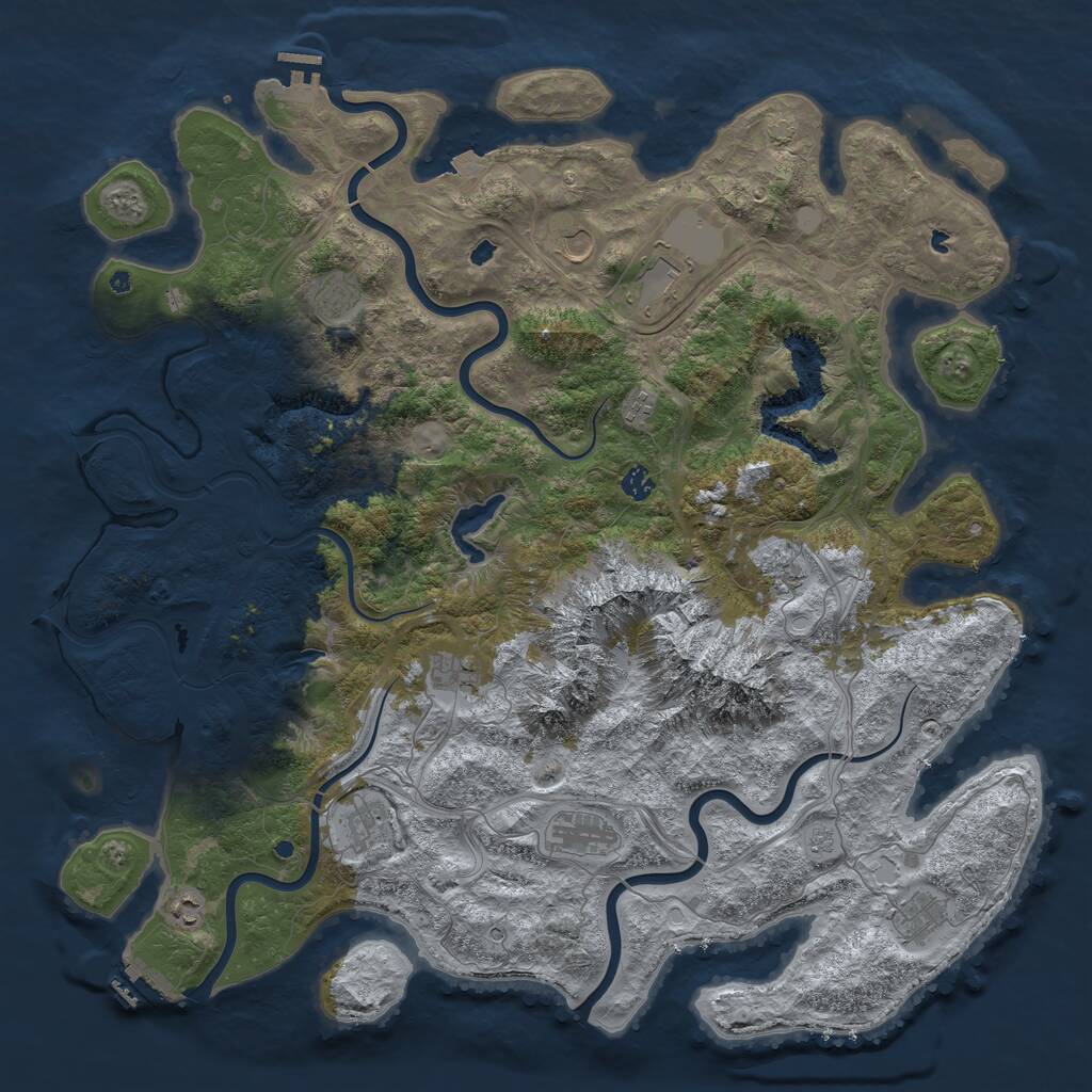 Rust Map: Procedural Map, Size: 5000, Seed: 773627090, 17 Monuments