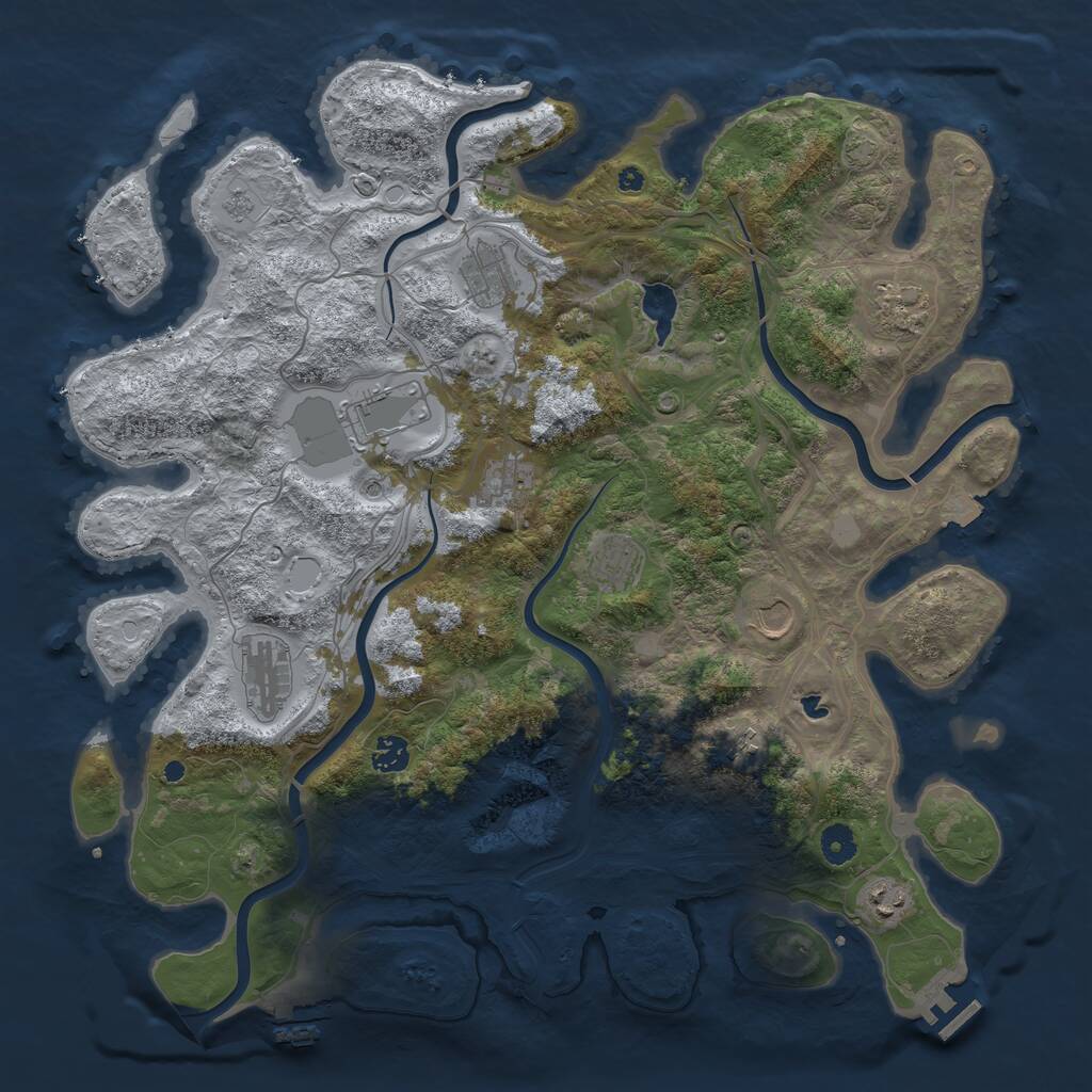 Rust Map: Procedural Map, Size: 4300, Seed: 990362, 16 Monuments