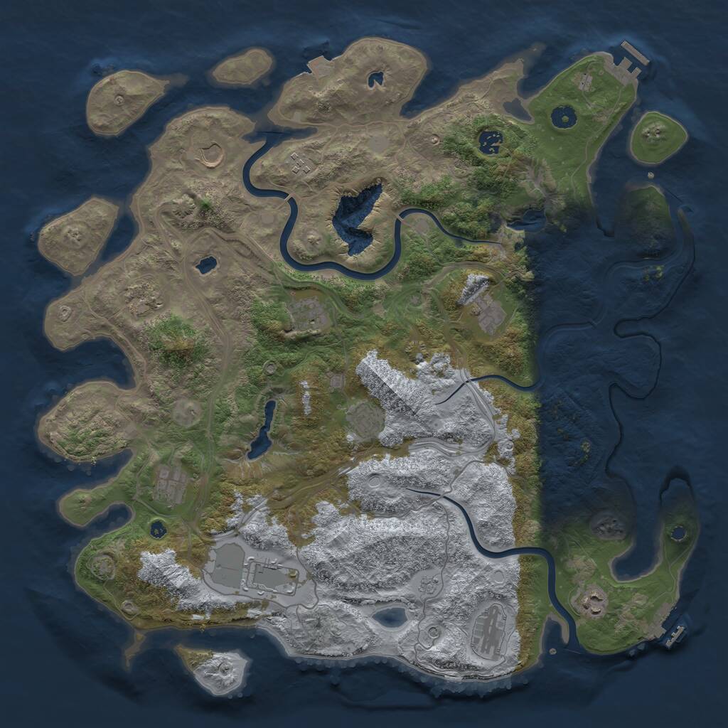 Rust Map: Procedural Map, Size: 4500, Seed: 754136928, 17 Monuments