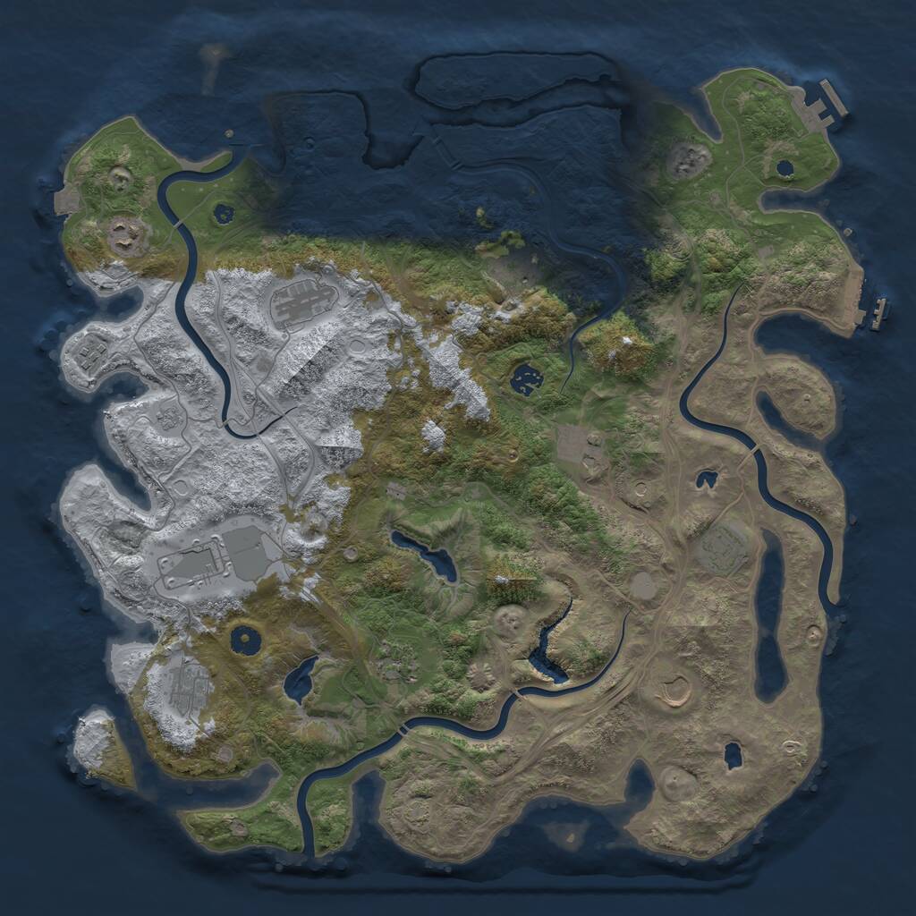 Rust Map: Procedural Map, Size: 4500, Seed: 199825990, 17 Monuments