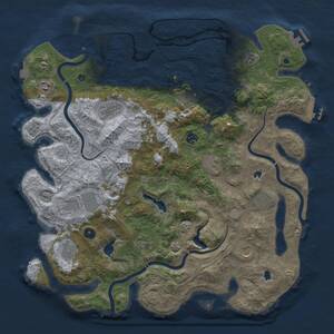 Thumbnail Rust Map: Procedural Map, Size: 4500, Seed: 199825990, 17 Monuments