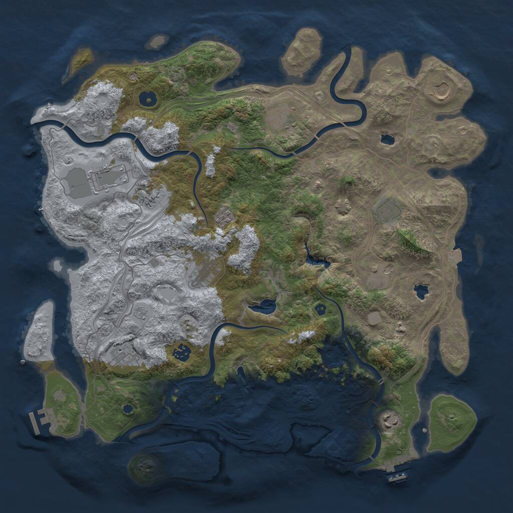 Rust Map: Procedural Map, Size: 4500, Seed: 1765799085, 17 Monuments