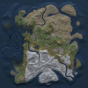 Thumbnail Rust Map: Procedural Map, Size: 3750, Seed: 54075344, 15 Monuments