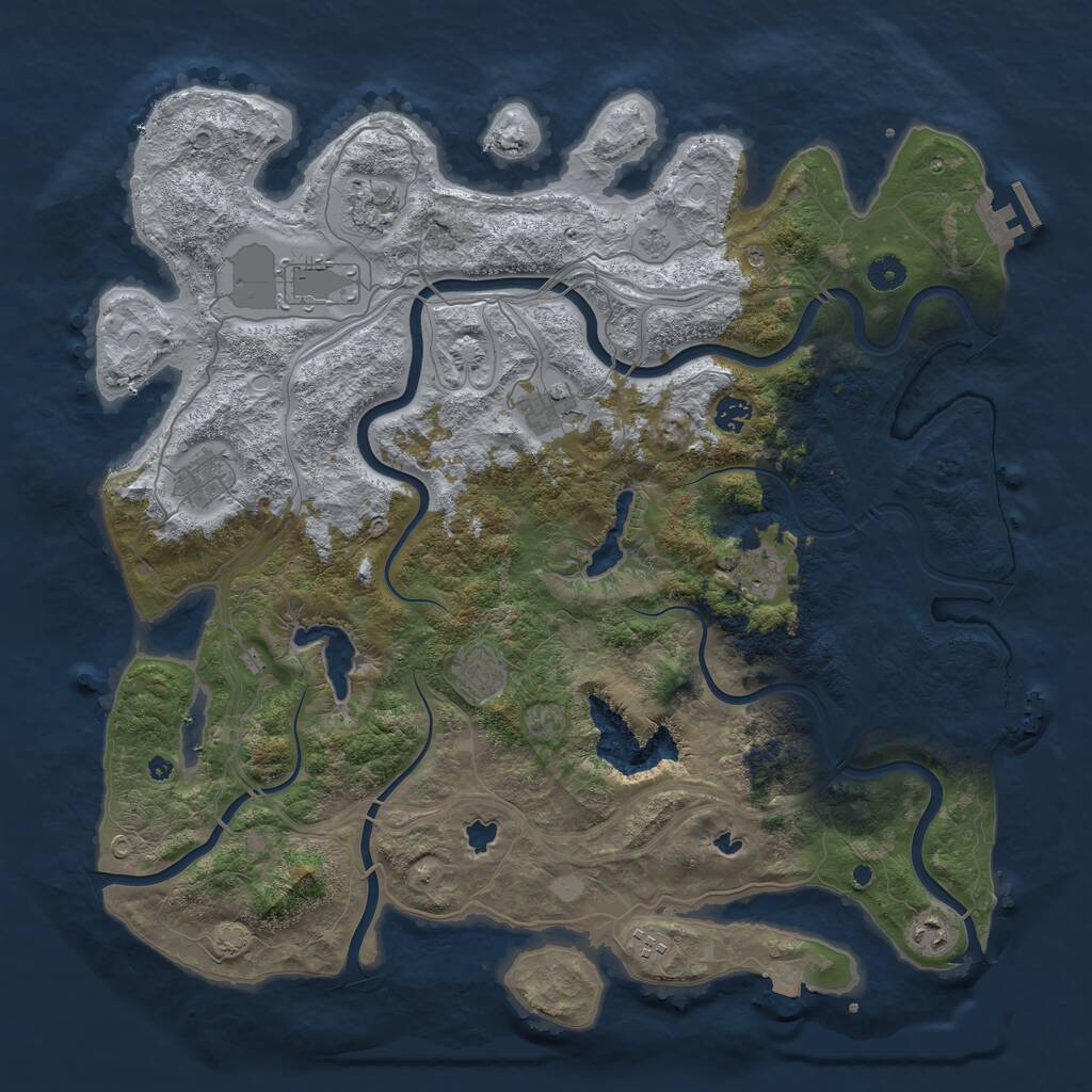 Rust Map: Procedural Map, Size: 4500, Seed: 1221416961, 15 Monuments