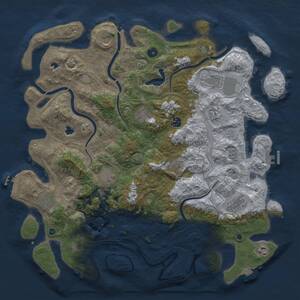 Thumbnail Rust Map: Procedural Map, Size: 4500, Seed: 492680821, 17 Monuments
