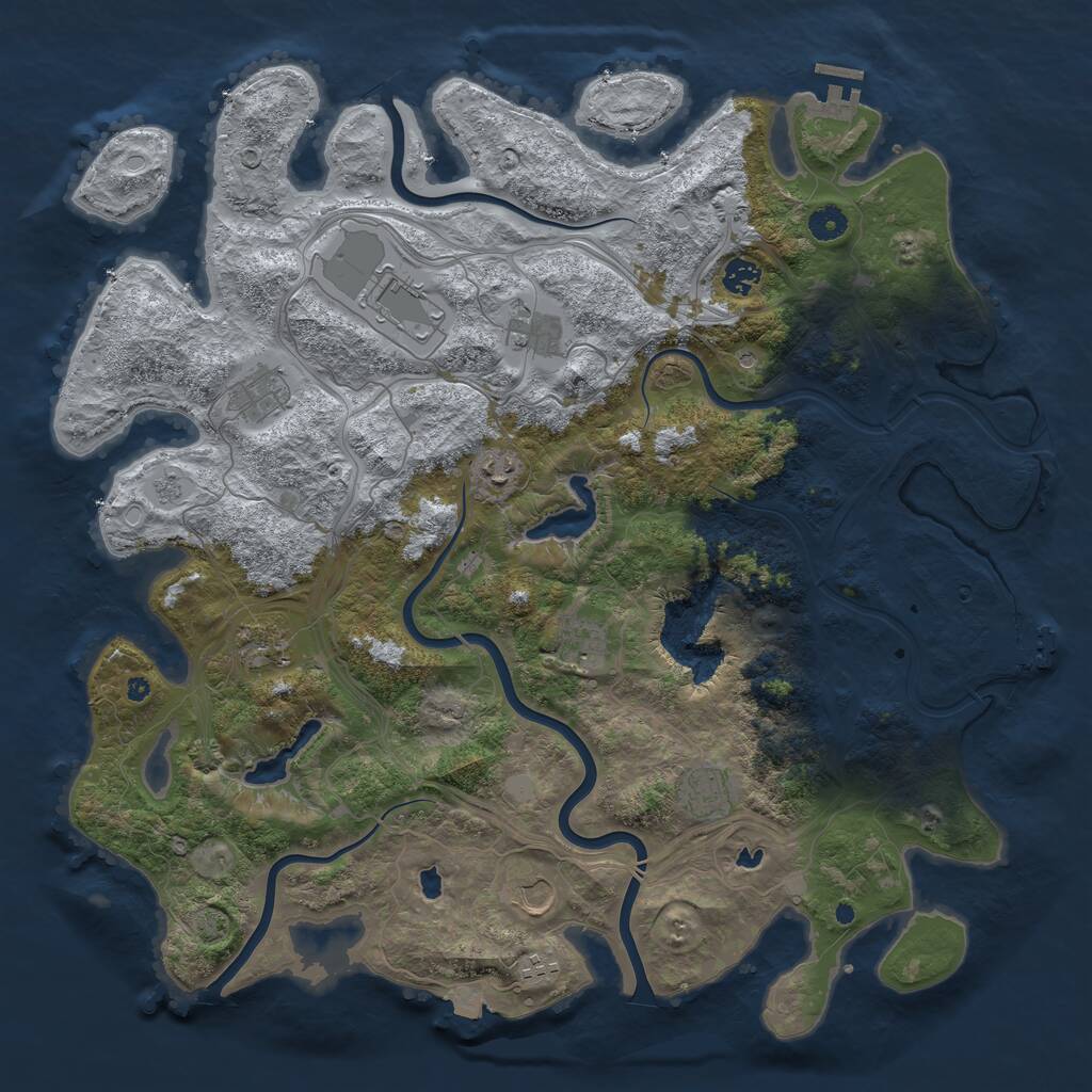 Rust Map: Procedural Map, Size: 4500, Seed: 48987035, 16 Monuments
