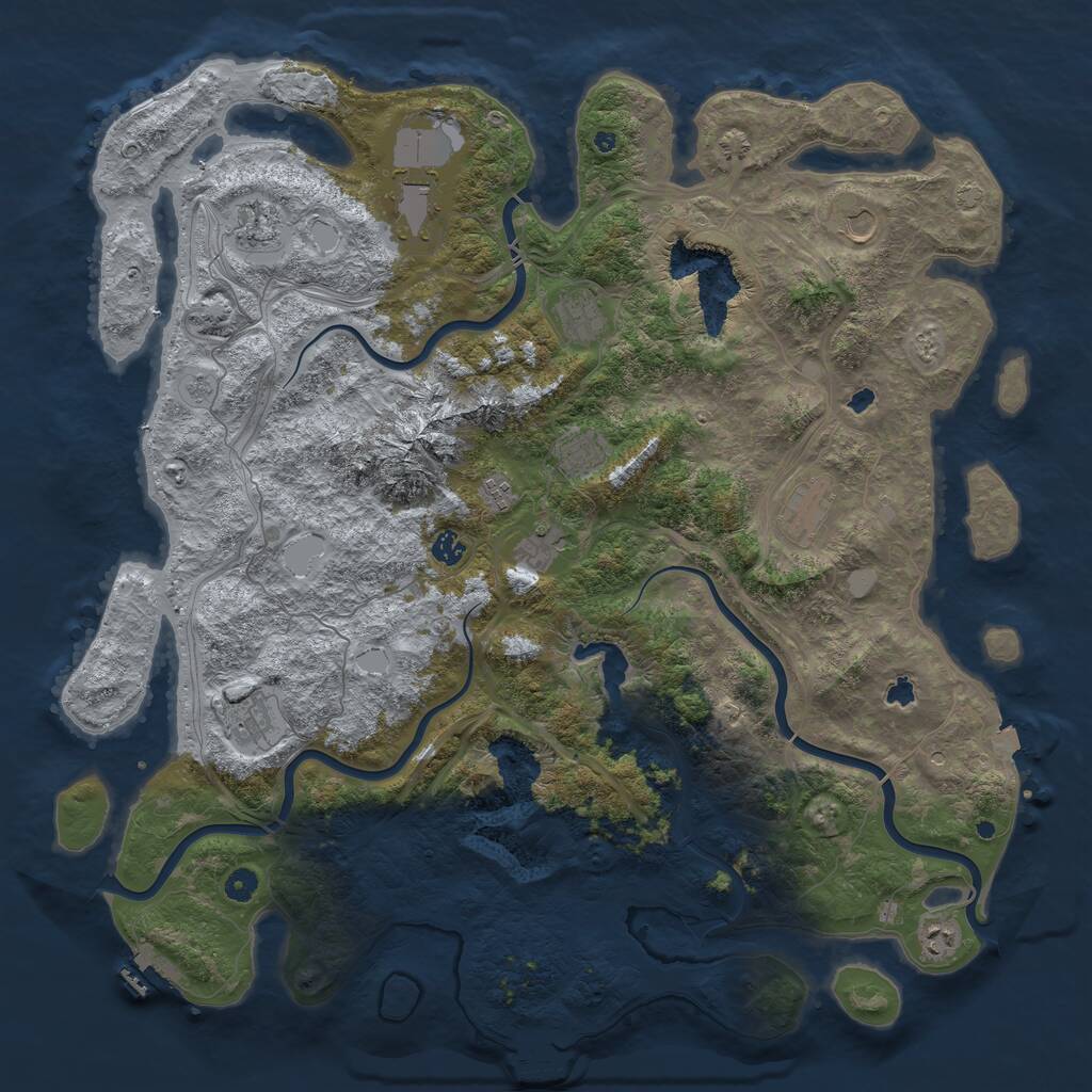 Rust Map: Procedural Map, Size: 5000, Seed: 244772856, 17 Monuments