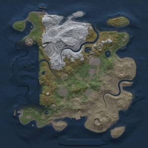 Thumbnail Rust Map: Procedural Map, Size: 3500, Seed: 1721527, 14 Monuments