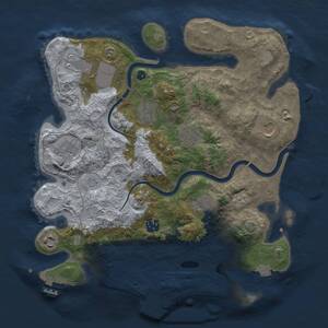 Thumbnail Rust Map: Procedural Map, Size: 3500, Seed: 51153, 15 Monuments