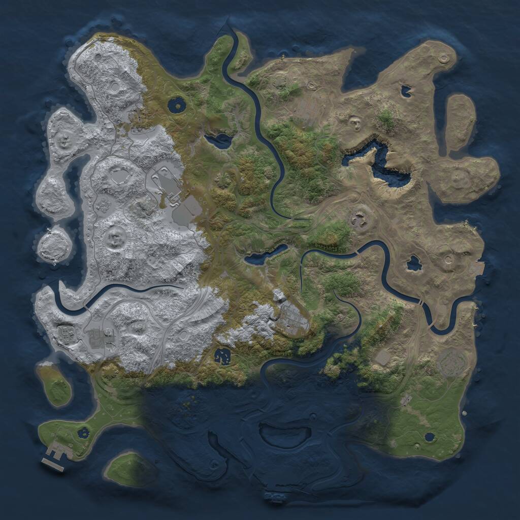 Rust Map: Procedural Map, Size: 4500, Seed: 100414692, 15 Monuments