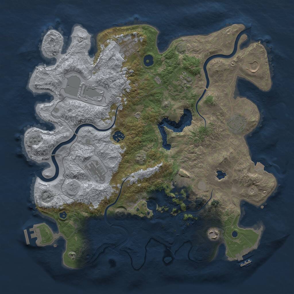 Rust Map: Procedural Map, Size: 4000, Seed: 1946259, 16 Monuments