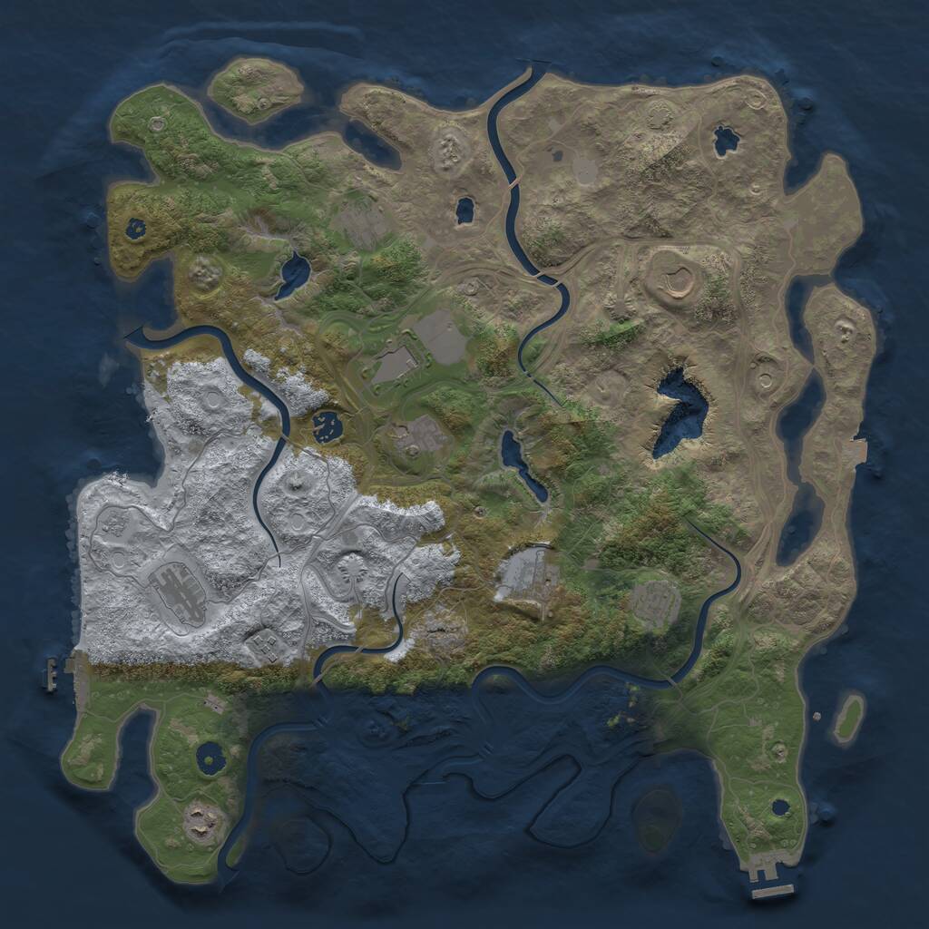 Rust Map: Procedural Map, Size: 4500, Seed: 504086759, 16 Monuments