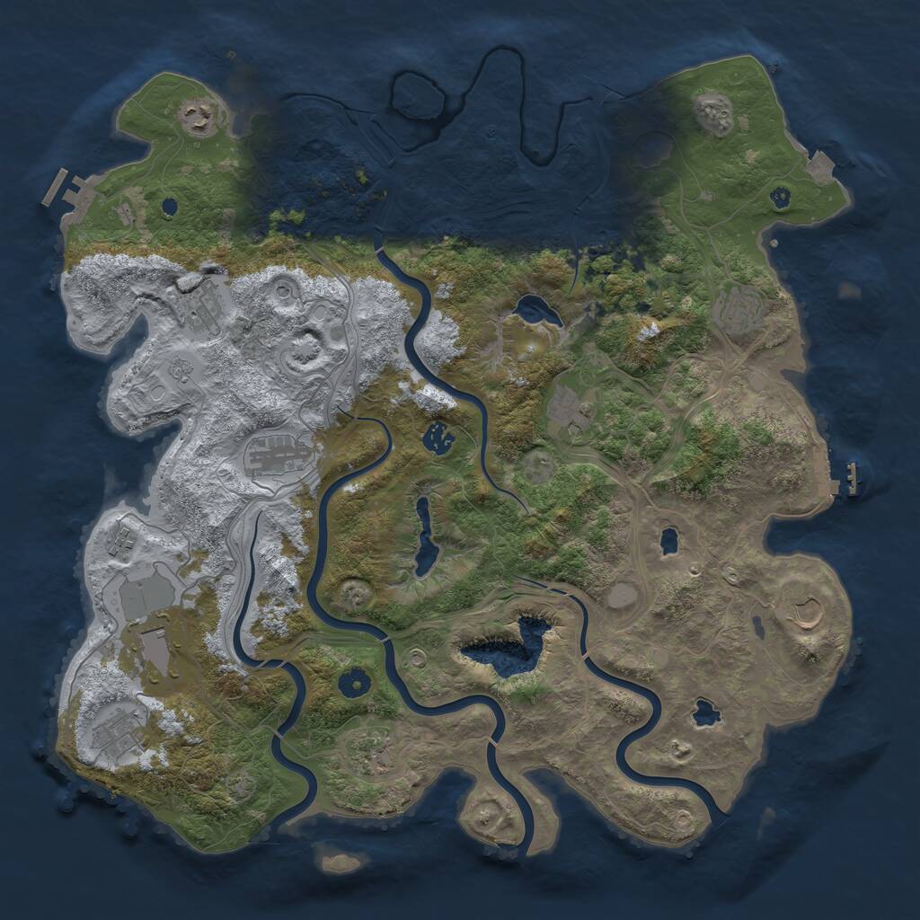 Rust Map: Procedural Map, Size: 4500, Seed: 1836739162, 17 Monuments